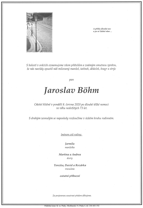 odešel Jaroslav Böhm