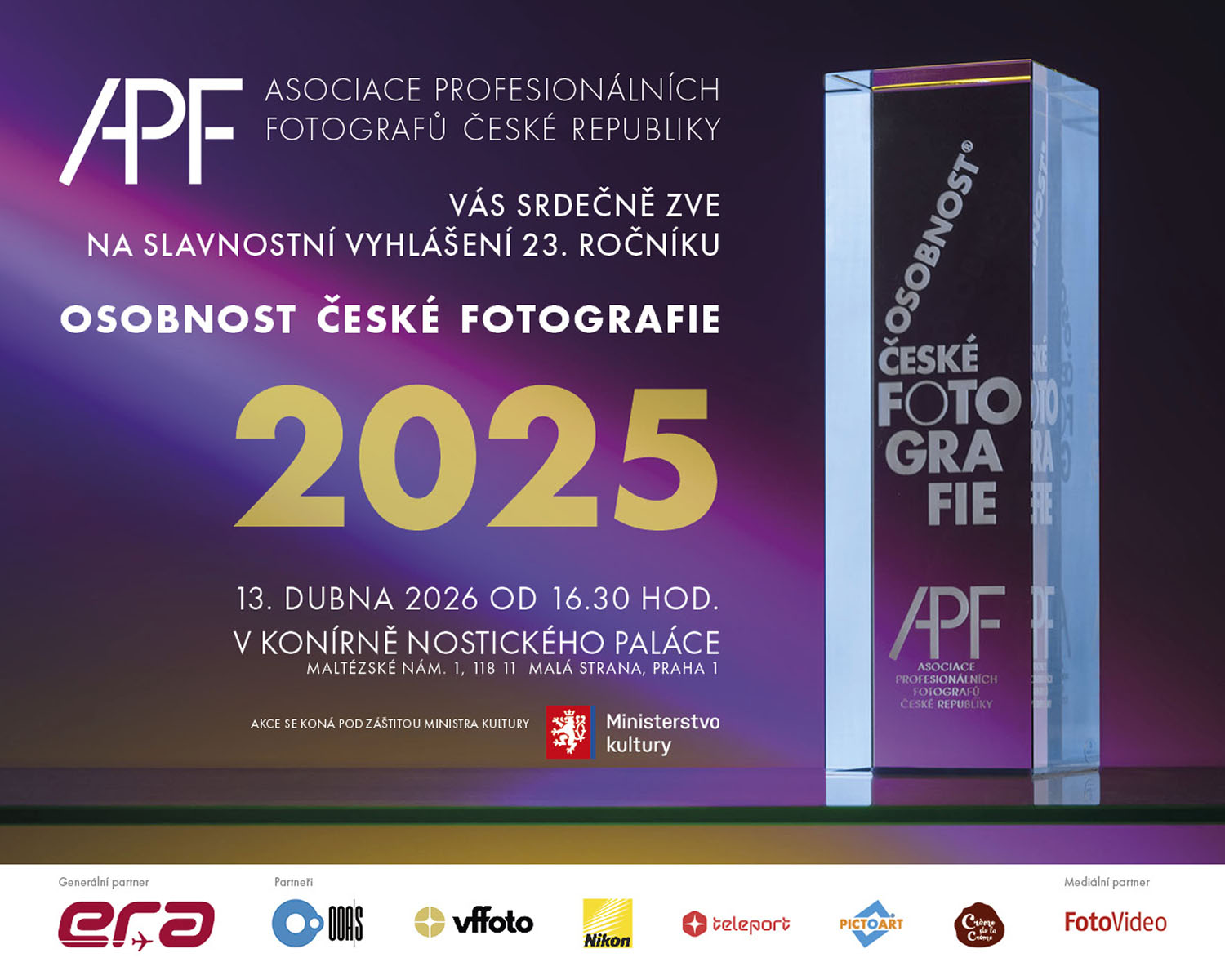 Osobnost české fotografie 2025 - Slavnostní vyhlášení
